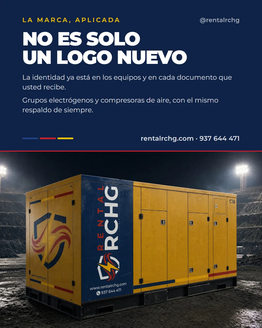 Grupo electrógeno con la nueva marca de Rental RCHG